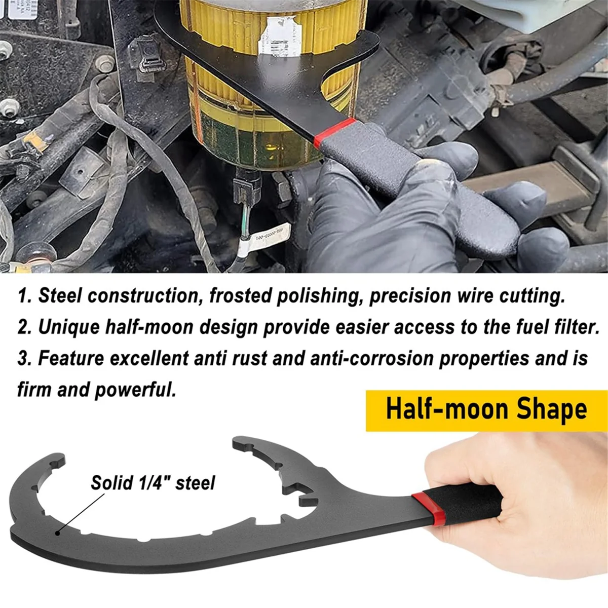 Гаечный ключ для фильтра дизельного топлива 61090 5-дюймового Davco инструмент