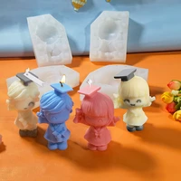 3d cartoon diy graduated girl boy candle molds for candle making aroma soy wax soap polymer clay plaster epoxy resin home decor