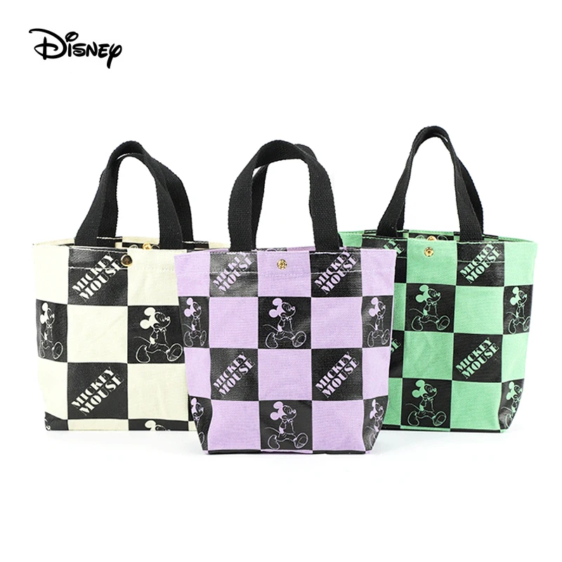 

Original Disney Mickey Minnie Lunch Bag Cartoon Anime Printing Canvas Lunch Packet Student Food Picnic Bag