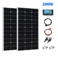 200w flexible solar panel kit photovoltaic module 2 pcs 100w solar cell battery charger with aluminum frame solar power generati