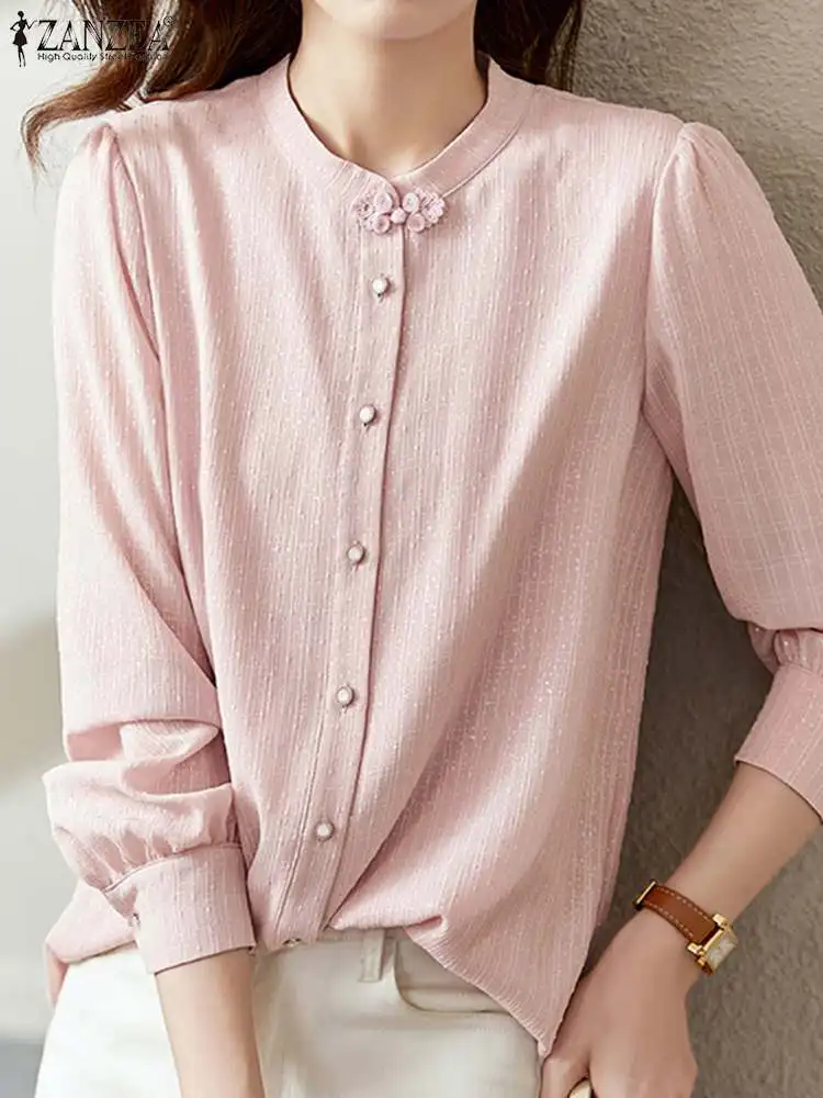 

ZANZEA Women Long Sleeve Shirts Oversized Casual Solid Loose Tops Tunic Office Lady Work Wears ZANZEA Blusa Femininas Chemise