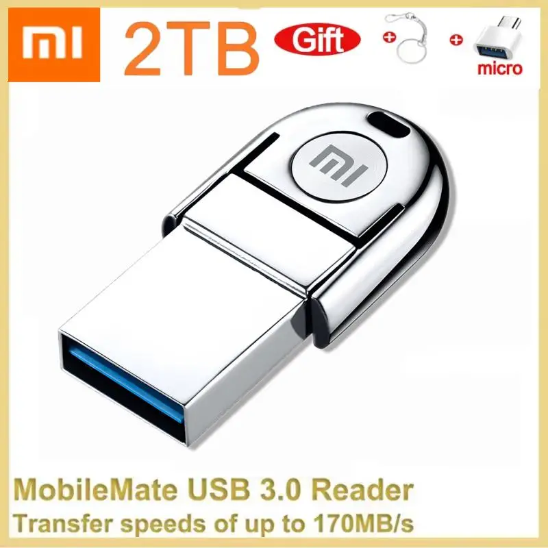 Xiaomi Mini Flash Drive 2TB USB3.0 High-Speed Pen 1TB 512GB Pamięć Transmisja danych Metal PenDrive Adapter TYPE-C