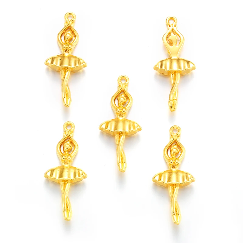 10 шт. 4 цвета подвески для девочек-балерина металлические из сплава серег сделай