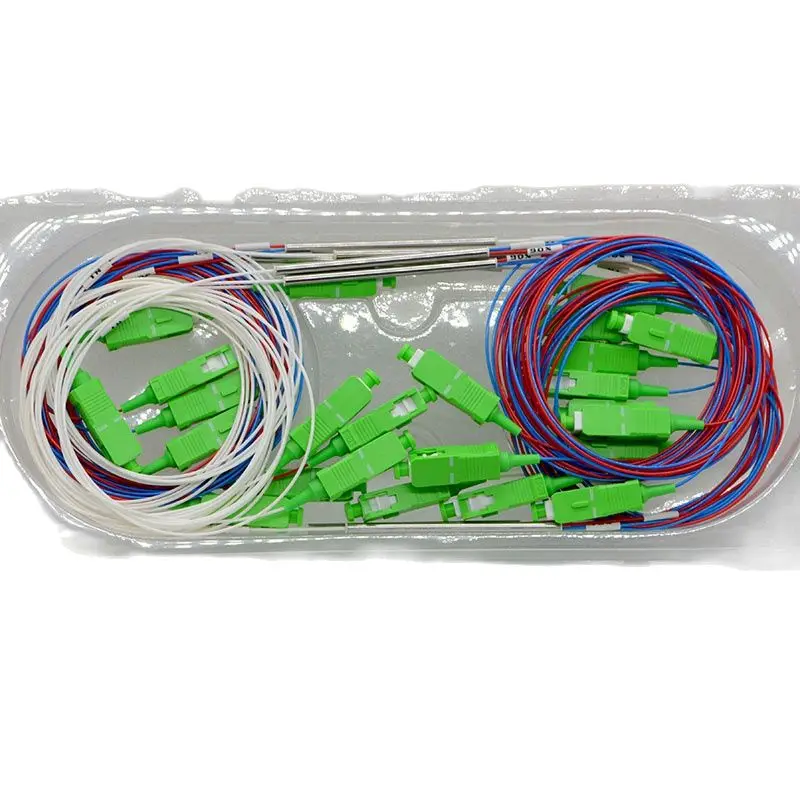 30pcs New Mini Optic Fiber Splitter SC/APC 1x2 Single Mode 0.9mm  5:95,10:90 Fiber Optic Splitter Special Wholesale