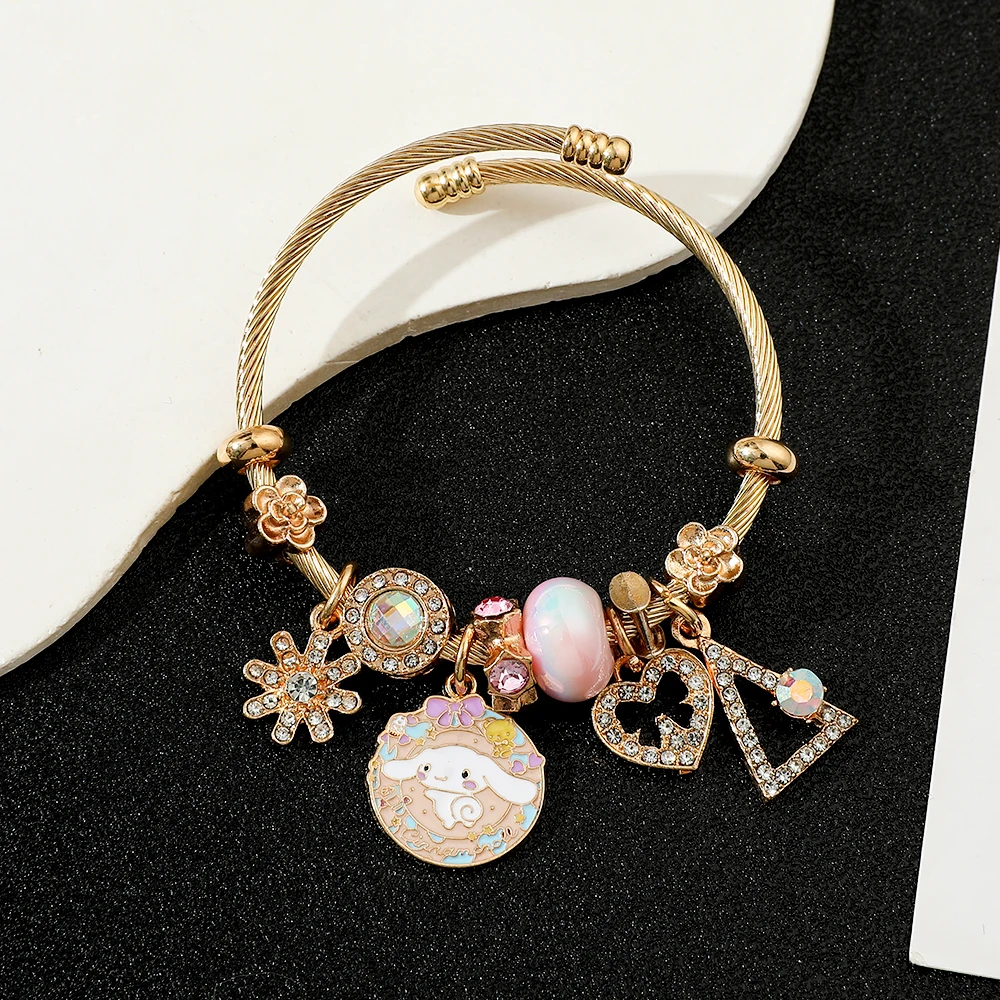 Браслет в стиле аниме Sanrio Cinnamoroll мультяшная фигурка Коричный цветок