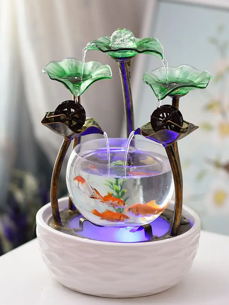 

Настольная маленькая креативная аквариумная рыбка для гостиной, супер белый стеклянный Золотой аквариум, экологическая самоциркулирующая вода