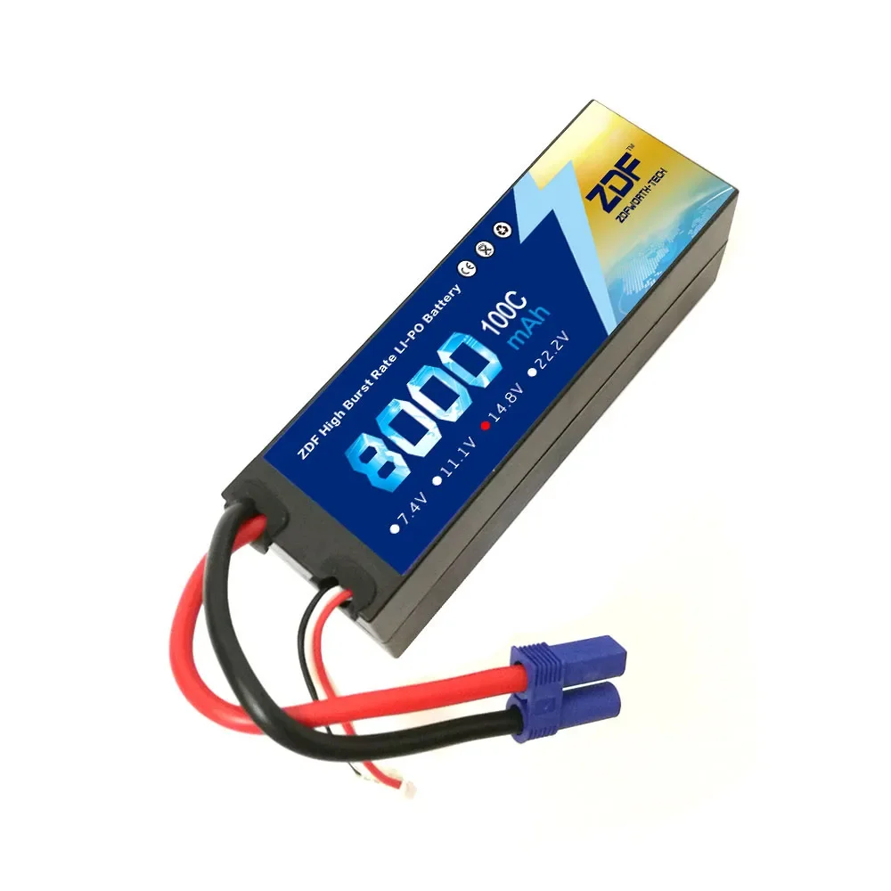 ZDF 4S 14 8 В 8000 мАч 100C max 200C Жесткий корпус Lipo аккумулятор с разъемом EC5 XT60 XT90 для