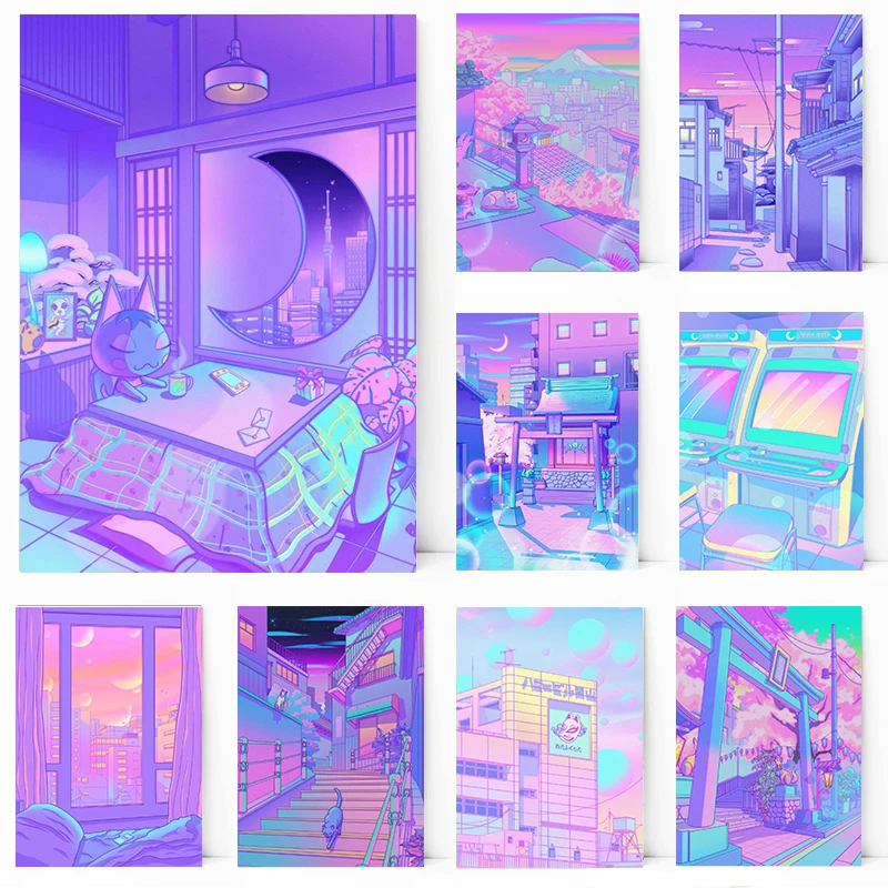 Постер японский город