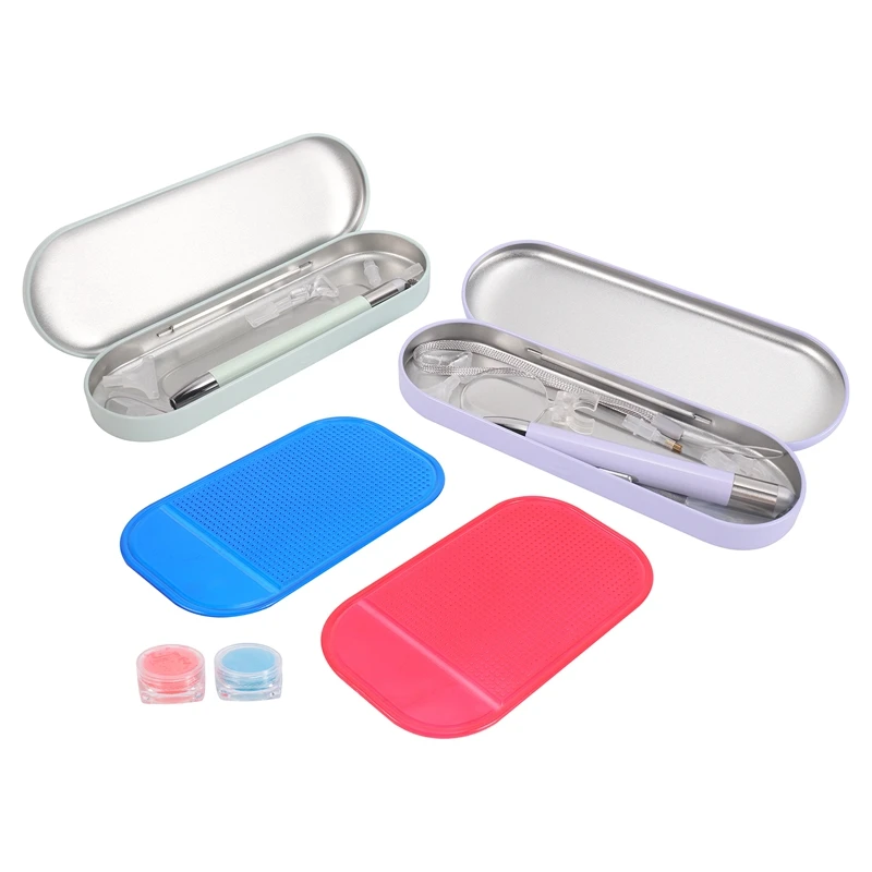 

2 шт. Алмазная живописветодиодный светодиодные сверла с светильник кой 5D алмазная живопись точечная ручка с светильник кой 12 сменных голово...