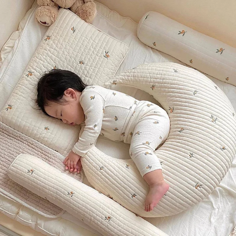 Moon Pillow Embroidery Moon Comfort Pillow Baby Anti collision Safety Articles