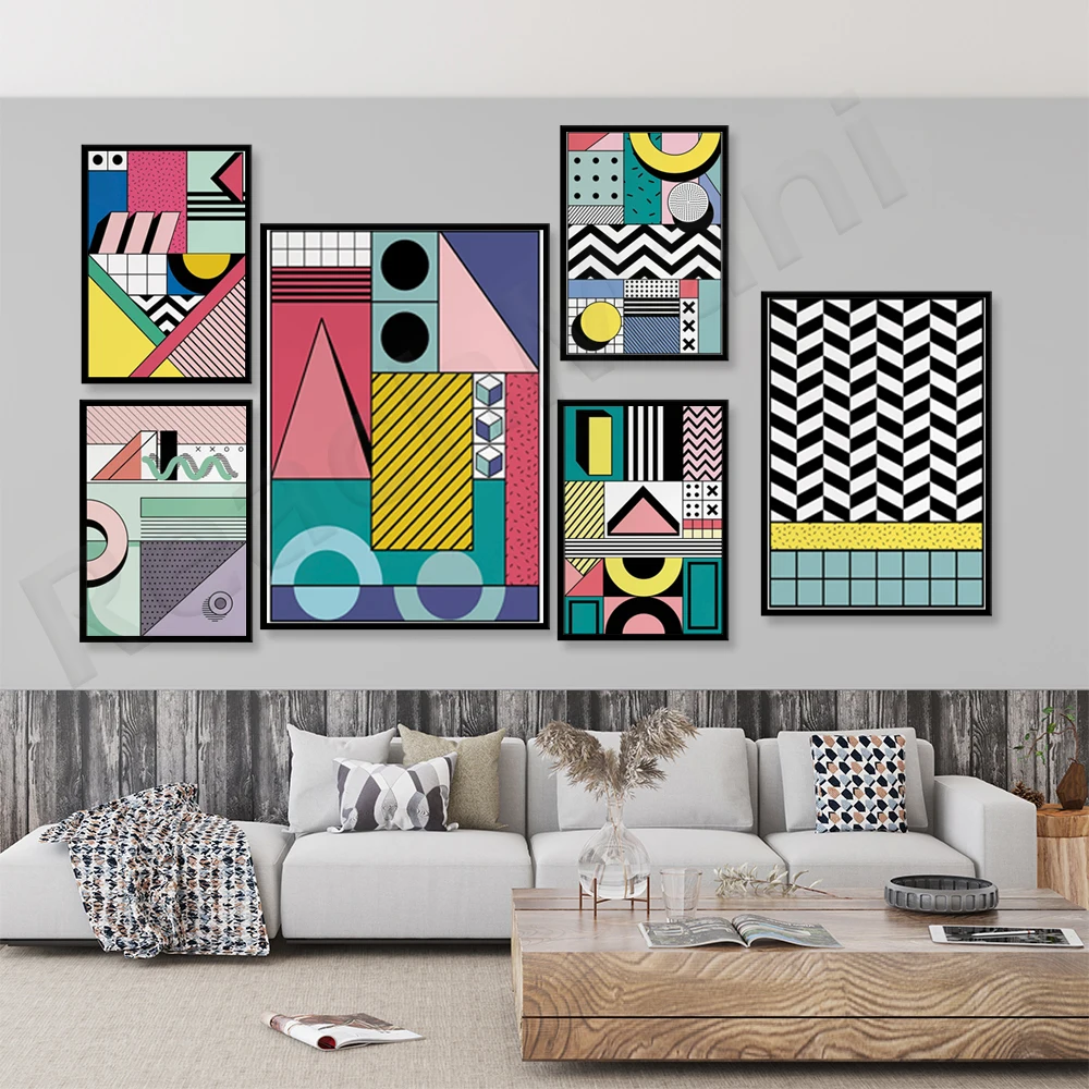 

Memphis Milano geometric art poster, colorful decor, original poster, abstract print aesthetic wall decor