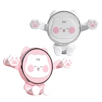 mini kitty cartoon car phone holder mount pinkwhite compatible with cellphones dropship
