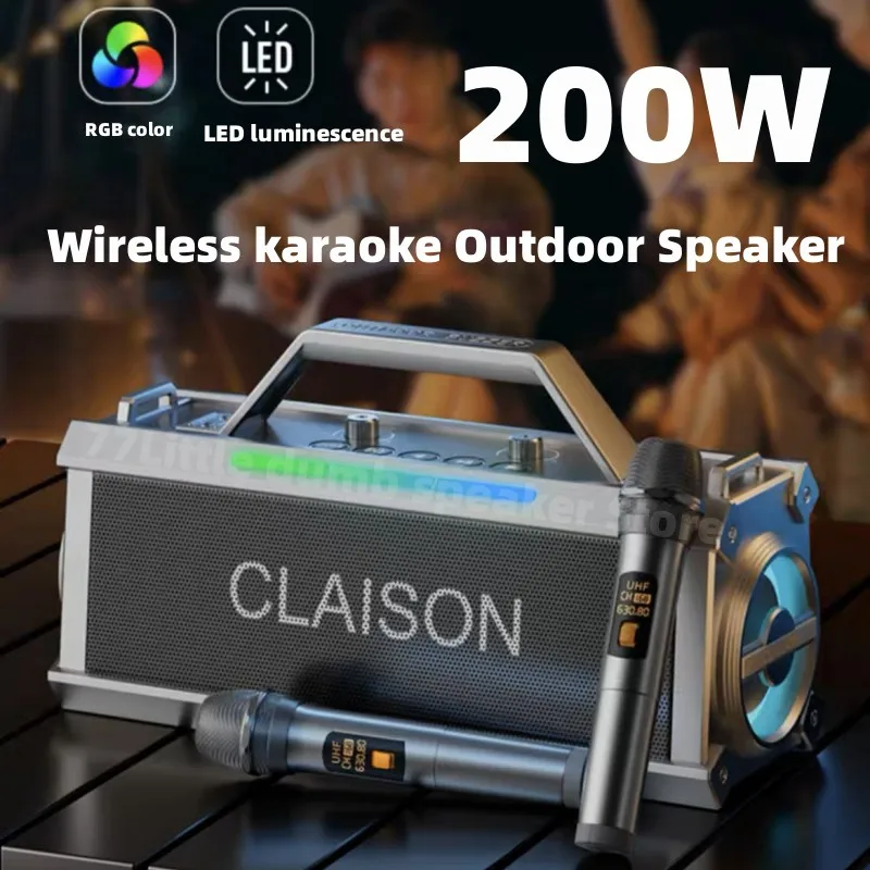 

200W High-power Karaoke Bluetooth Speaker 360 Stereo Surround Subwoofer Portable Home Theater Sound with Microphone FM Boombox