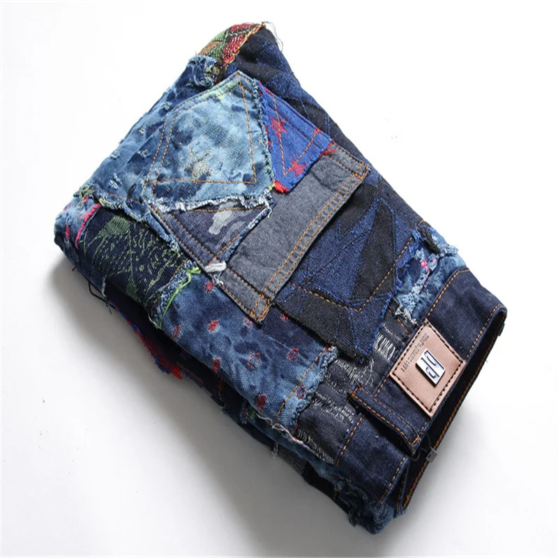 New Mens Clothing Trendy Streetwear Straight Leg Denim Pants Stretch Trousers Motorcycle Fashion Retro Vintage Biker Jeans Male