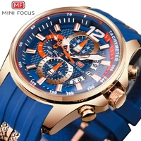 mini focus mens sport watch multifunctional quartz wristwatch with calendar 3 dials luxury chronograph watches silicone strap