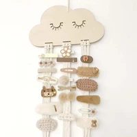 wooden cloud baby hair clips holder princess girls hairpin hairband storage ins style pendant jewelry organizer wall ornaments