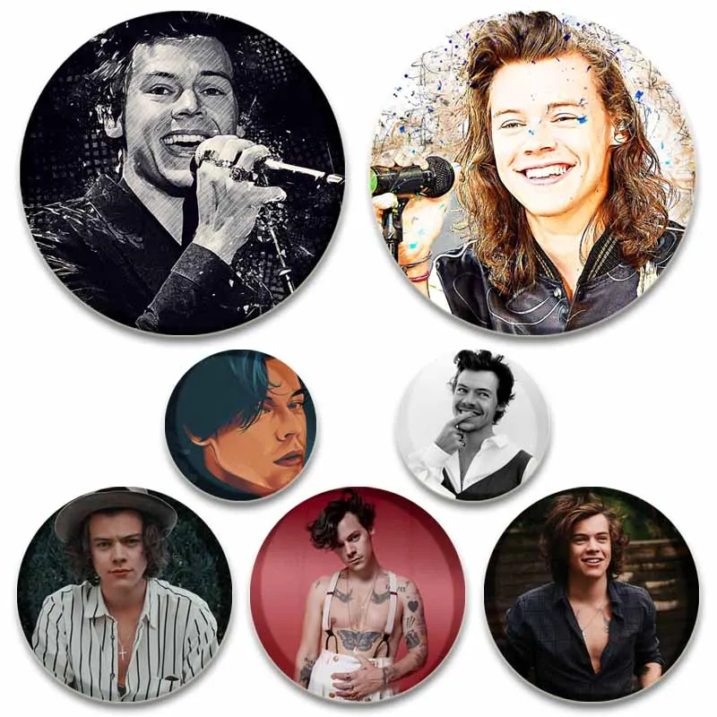 

Popular Music Figure Harry-Styles Lapel Pins Backpack Jeans Enamel Brooches Fashion Jewellery Accessories Cartoon Badges Gifts