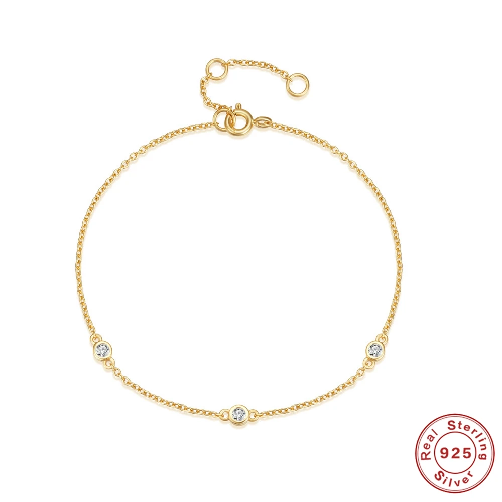 Женский браслет из серебра 100% пробы с фианитами