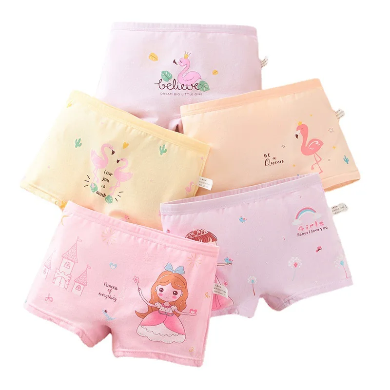 5pc Baby Girls Underwear Cotton Panties 4 Kids Short Briefs 10 Children Underpants 2-10Y Teen Panties 8 Young Girls Baby Panties