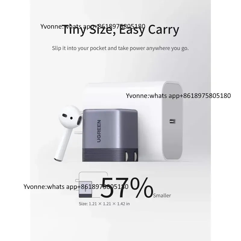 Фото Зарядное устройство Nexode Air 45W USB-C с ультракомпактным складным штекером GaN для быстрой зарядки №2