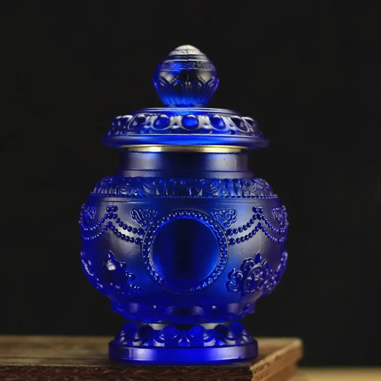 Тибетская статуэтка из стекла с символами счастья