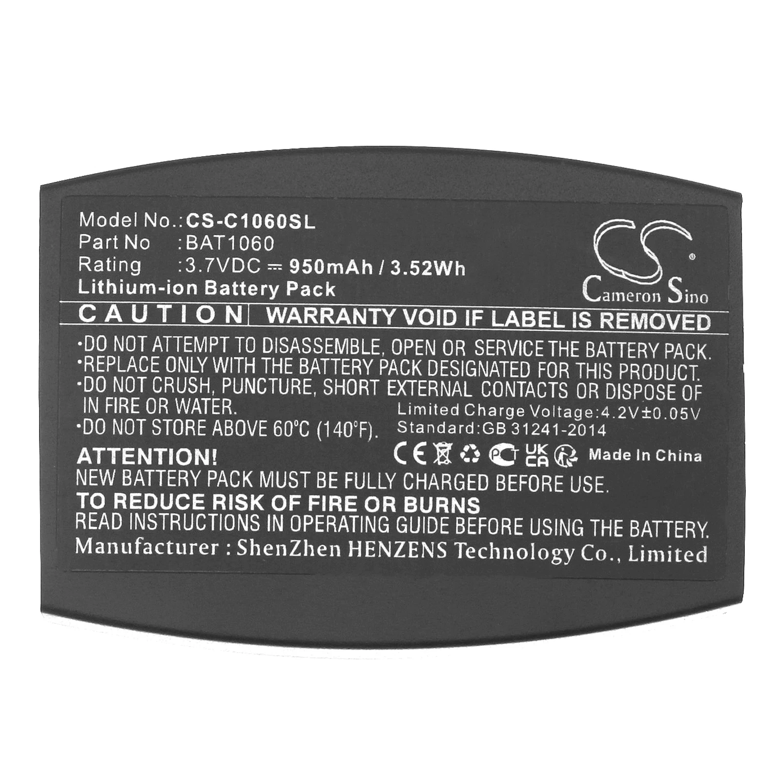 Сменная батарея Cameron Sino для 3M C1060, беспроводного интеркома C1060, RF1060, T-1, совместима с PN BAT1060, CP-SN3M, XT-1 (art.: 3920d8adfb73a) - 3920d8adfb73a