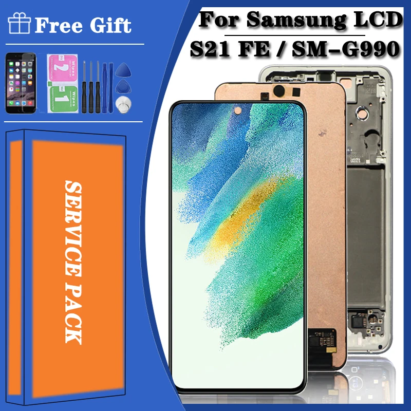 

100% Original AMOLED For Samsung Galaxy S21 FE LCD G990 G990B G990U G990B S21 FE 5G LCD Display with touch screen ditigitizer