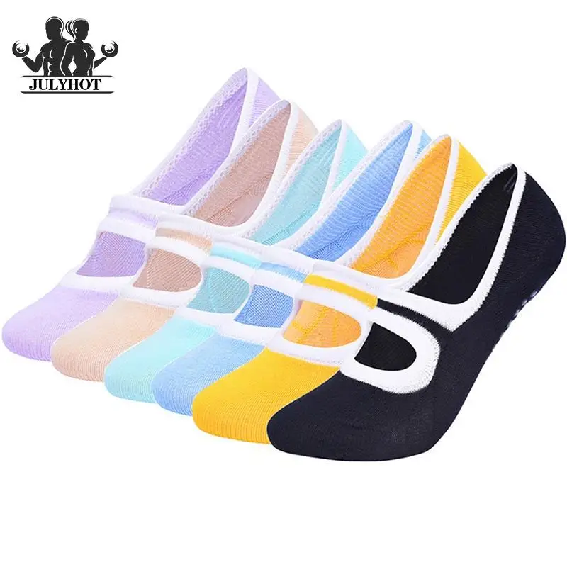 

Гимнастические носки для фитнеса, тренажерного зала, женские высококачественные носки для пилатеса, Нескользящие дышащие носки до щиколот...