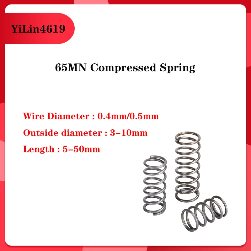 

65MN пружинная проволока сжатия, диаметр 0,4 мм, 0,5 мм, 10 шт.