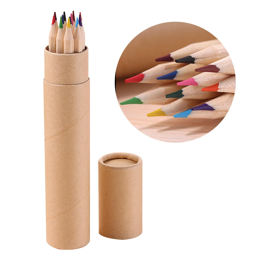 

12pcs Colored Set Flexible Drawing Artist Sketching Pencils Set Colored Barrelled Painting Paper Box (Long Style)