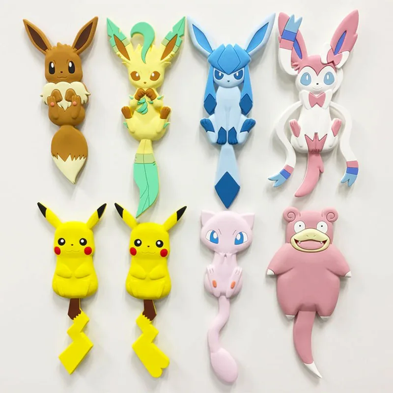Pokemon Anime Pikachu Eevee Leafeon Sylveon Mew Cartoon Creative Seamless Hook Fashion Keychain Figure Toy Christmas Girls Gift images - 6