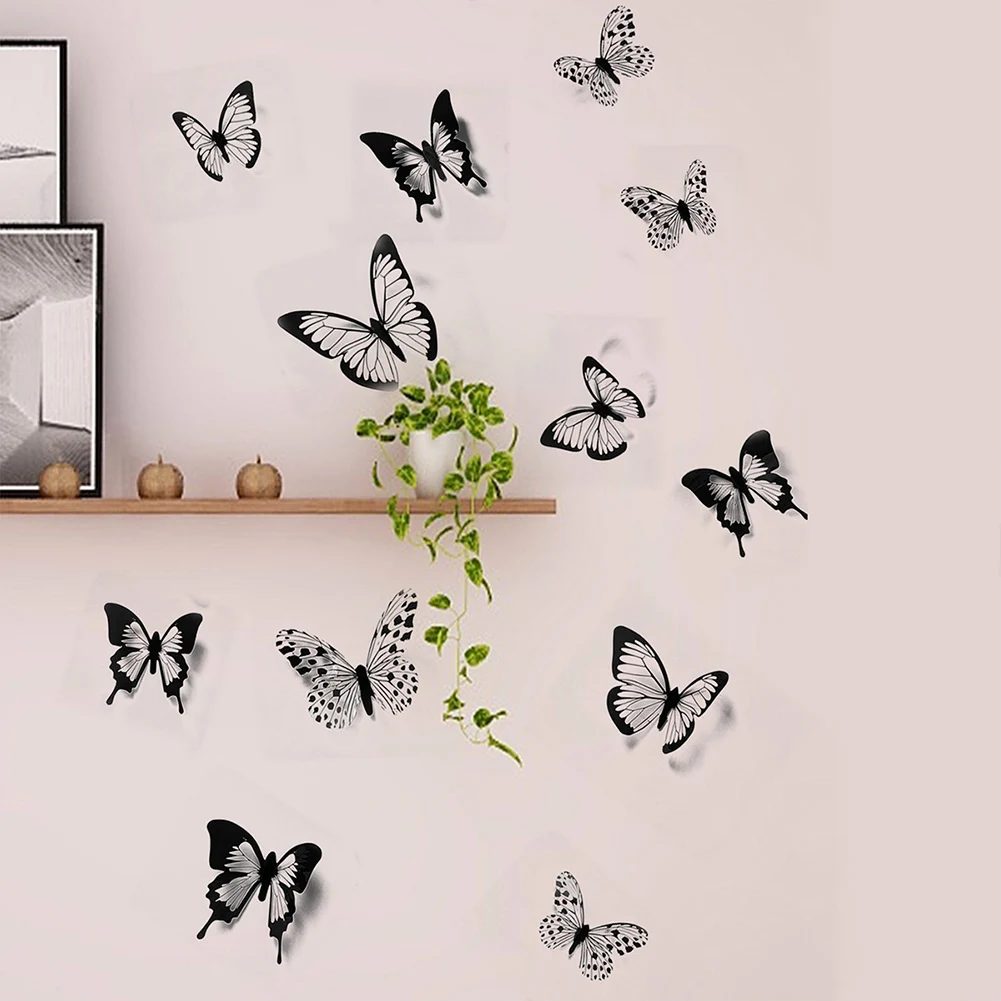 

12/24pcs 3d Effect Crystal Butterflies Wall Sticker Beautiful Butterfly For Kids Room Wall Decals Home Decoration On The Wall