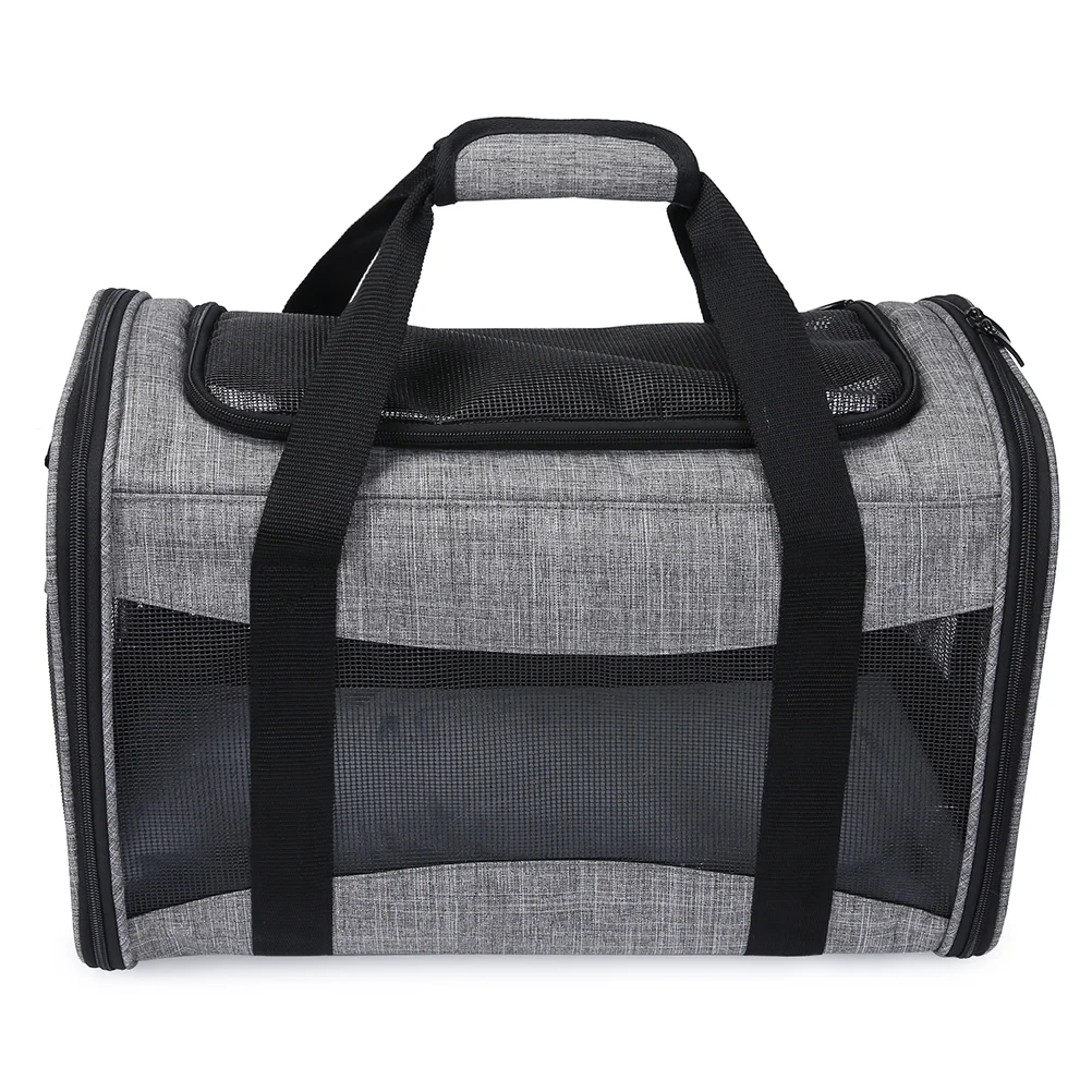

Pet Carrier Bag Foldable Breathable Pet Outdoor Storage Bag Portable Pet Handbag Travel Pouch (Grey)