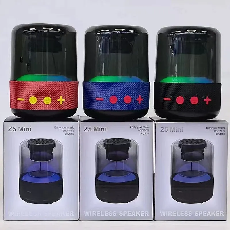 

Mini Steel Gun Wireless Bluetooth Speaker Portable Subwoofe RGB Light TWS 3D Surround Sound