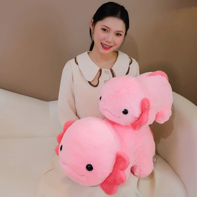 45/60cm New Pink Axolotl Plush Toy Soft Stuffed Animal Pillow Plushie Chubby Dolls Gift Home Decoration