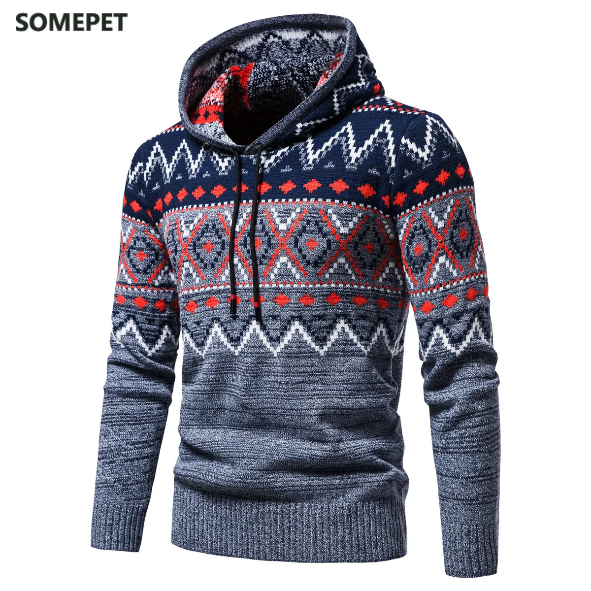 

Men's Ethnic Style Sweater Jacket Men's Casual Hooded Sweater Jacket Coats