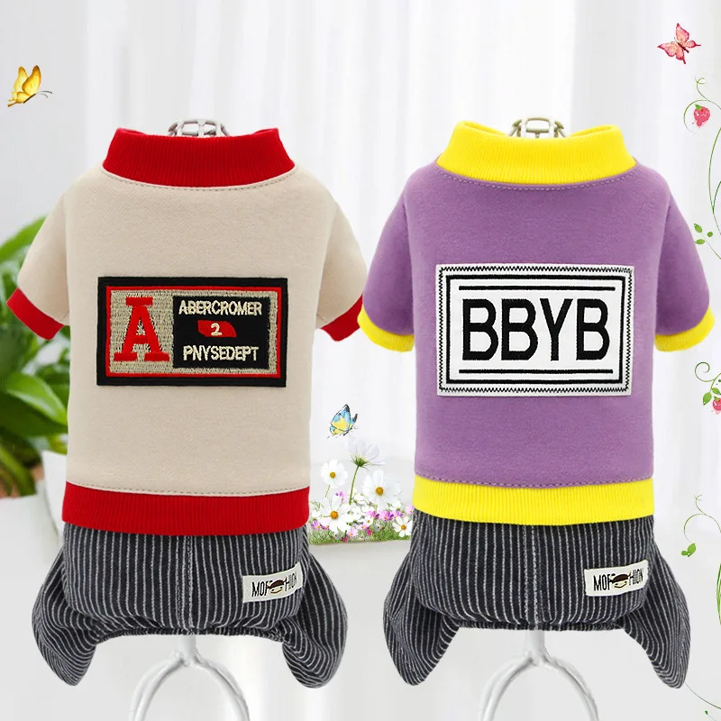 

Dogclothes thickened cotton padded clothes in winter Teddy Bears Pomeranian puppies pet four foot plush autumn andwinter clothes