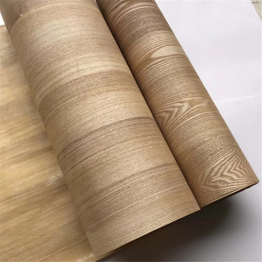 Natural Genuine Wood Veneer with non-woven Tissue Fraxinus Mandshurica Rupr. Manchurian Chinese Ash about 60cm x 2.5m C/C