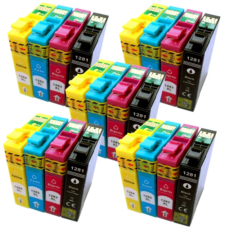 

20 Compatible 128 T1281-T1284 T1285 XL Ink Cartridge for EPSON Stylus S22 SX125 SX130 SX230 SX235W SX425W SX435W BX305F Printer