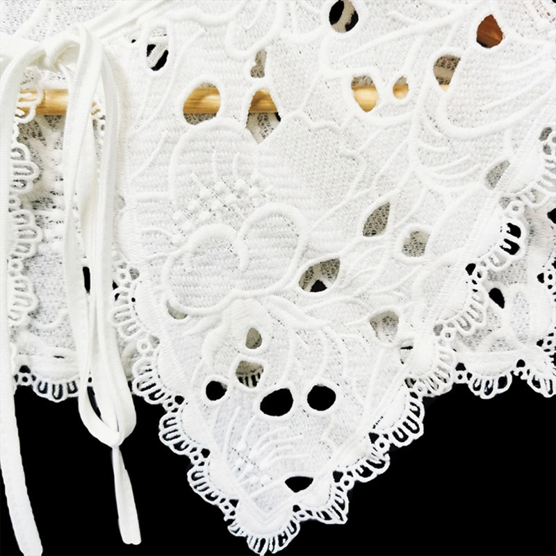 

Polyester Fabric Neckline Detachable False Collar DIY Breathable Scarf Around Neck Flower Sweet Hollow Comfortable Drop Shipping