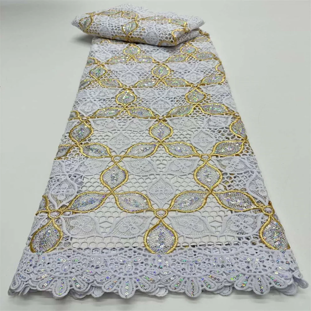 Новый стиль Африканский шнур гипюр кружевная ткань 2024 Высококачественная