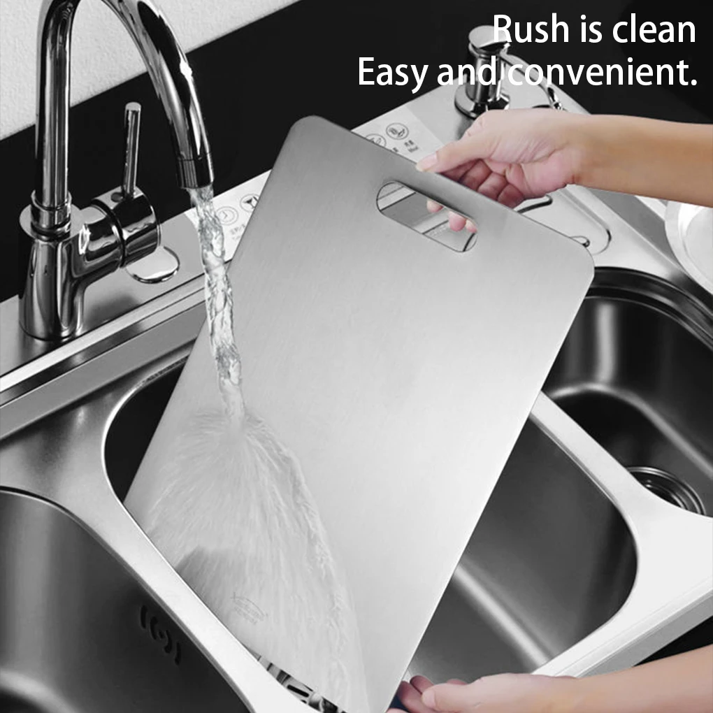 Разделочная доска, нарезка, кухонное приспособление, нержавеющий, утолщенный дизайн, гладкая поверхность, без заусенцев, моющийся нож, лоток 2030 см