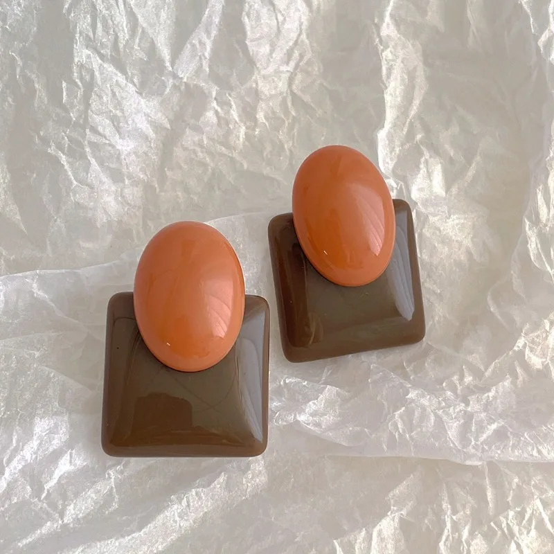 Красочные акриловые серьги Draweye для женщин винтажные геометрические корейские