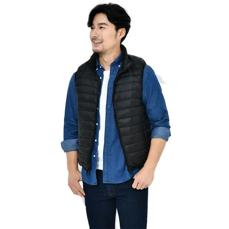 Spring Man Duck Down Vest Ultra Light Jackets Men Fashion Sleeveless Outerwear Coat Autumn Winter Coat 90% White Duck Down