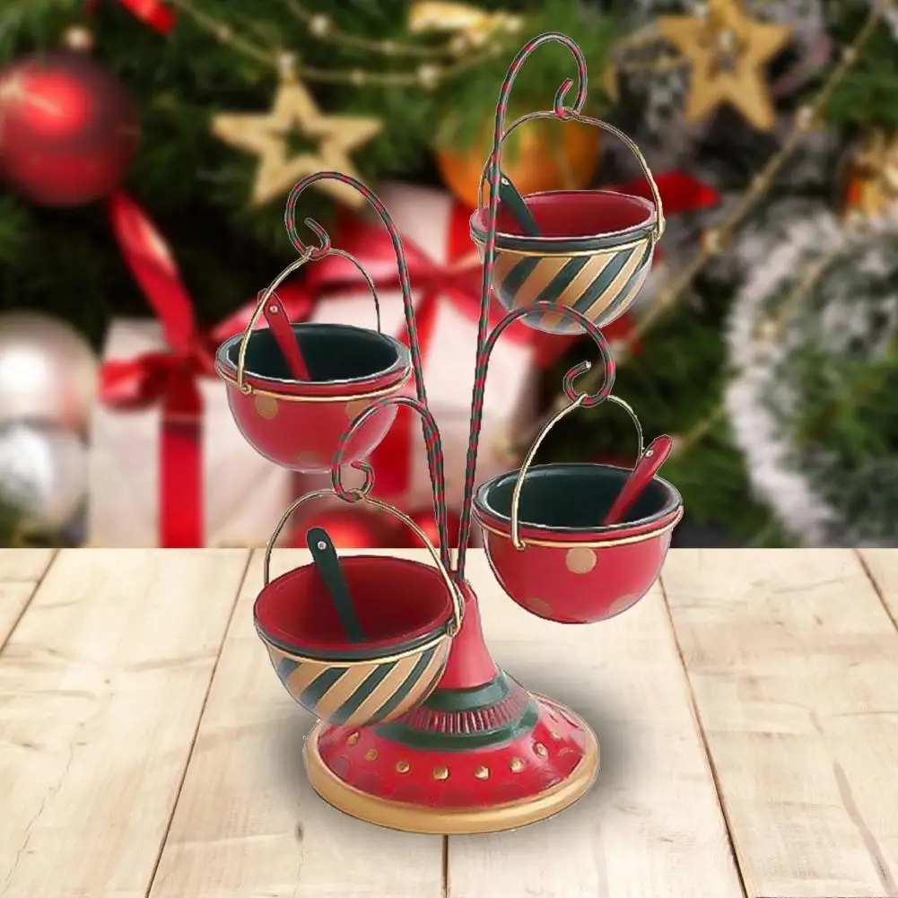 

Snack Stand Small Bowl Hanging Exquisite Workmanship Stable Base Christmas Table Decoration Snack Rack for Party