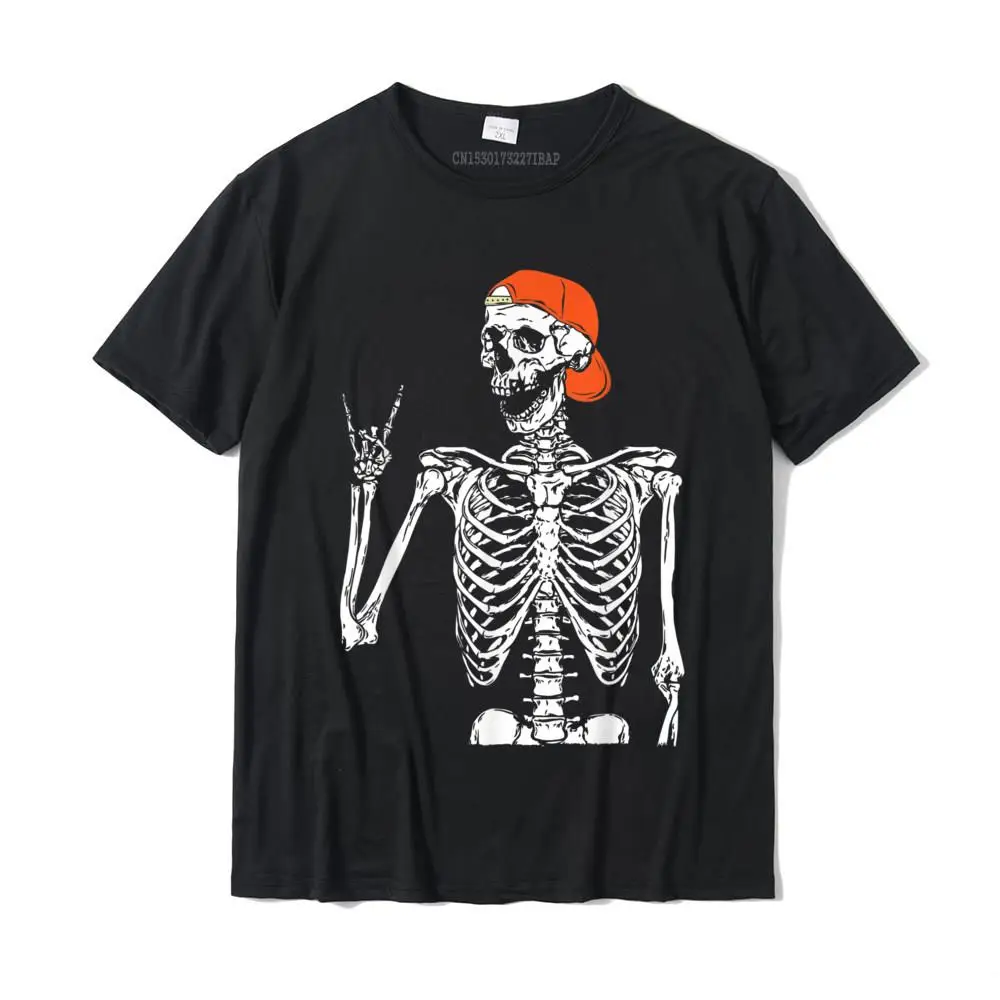 

Rocker Skeleton Hand Rock On Costume Funny Halloween Gifts T-Shirt Printed Tops T Shirt For Male Cotton T Shirts Geek Graphic