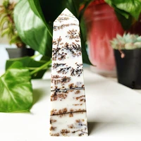 natural stone dendritic opal crystal tower wand point home decoration four prisms wicca chakra healing crystals decor