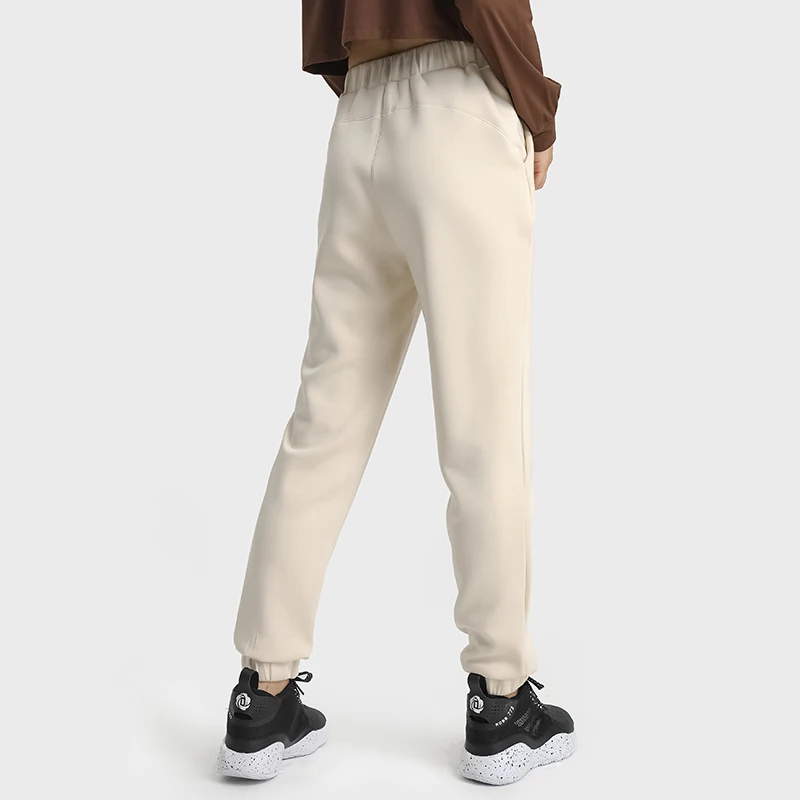 Solid Color Autumn Winter Women Sports Pants Thickened Soft Fitness Comprehensive Training Trousers Jogging Yoga Leggings Pocket