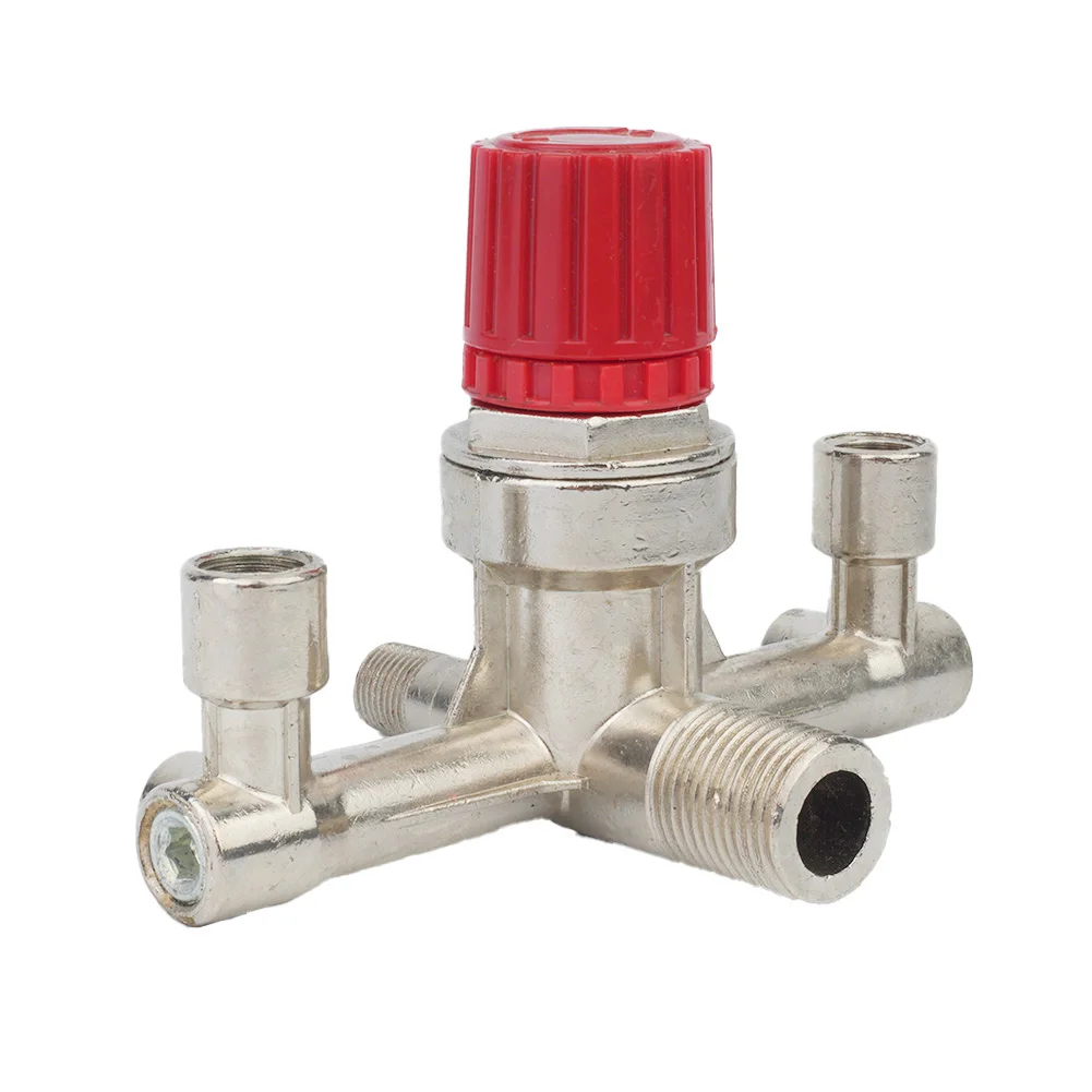 

Tool Air Compressor Alloy Outlet Tube Switch Pressure V-Ring 3 Heads Practical Regulator Valve Alloy Outlet Tube