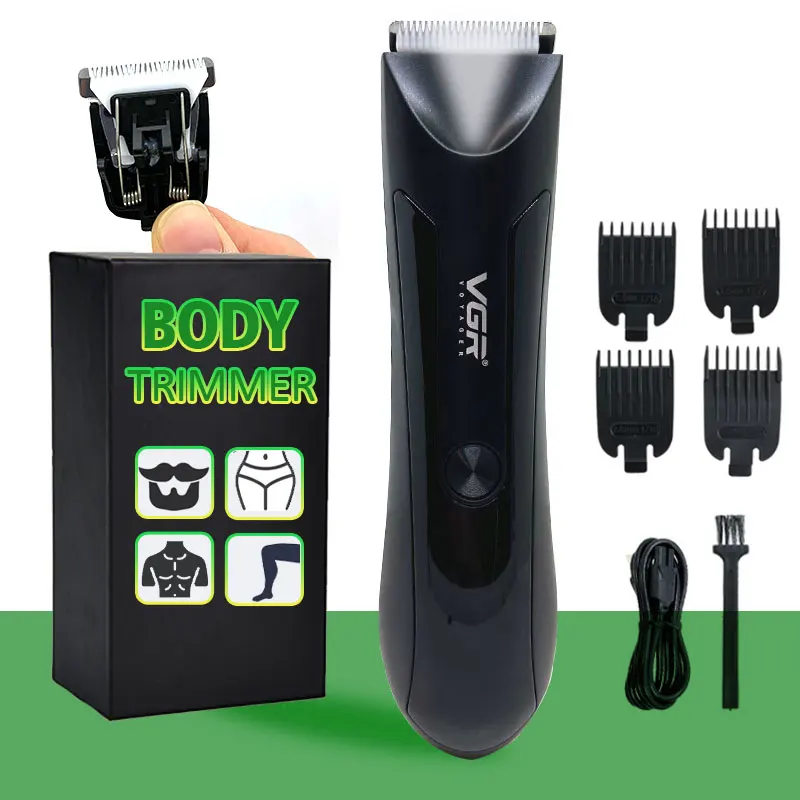 Wet Dry Groin Hair Trimmer For Men Women Ball Body Grooming Kit Replaceable Ceramic Blade Head